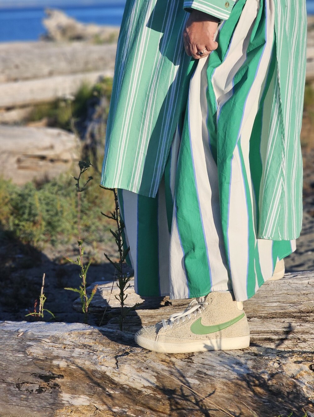 Asos Basque Waist Striped Midi Skirt - Picture 5 of 11